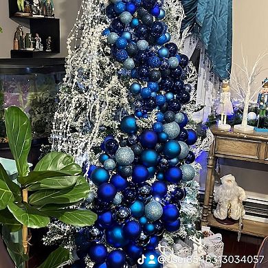 Northlight 12-Pack Matte Royal Blue Shatterproof Christmas Ball Ornaments