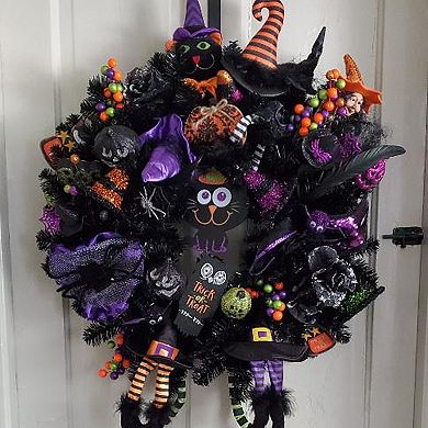 Northlight Black Colorado Spruce Artificial Halloween Wreath