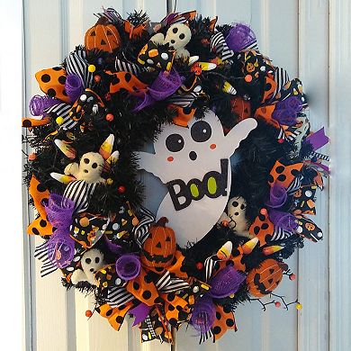 Northlight Black Colorado Spruce Artificial Halloween Wreath