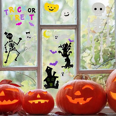 Northlight 4-Pack Double-Sided Halloween Gel Window Cling Decorations Set