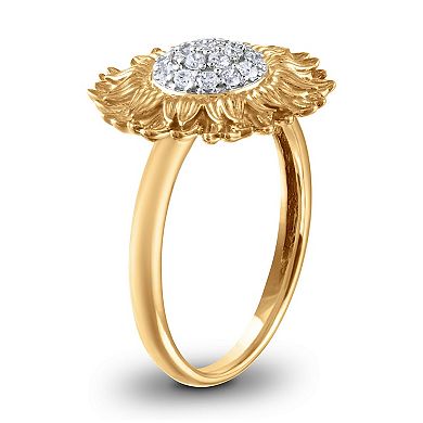 10k Gold 1/5 Carat T.W. Diamond Sunflower Ring
