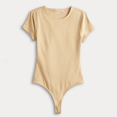 Juniors' SO Crewneck Short Sleeve Bodysuit