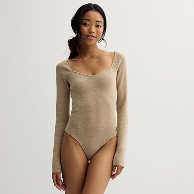 Juniors' SO® Long Sleeve Sweater Bodysuit