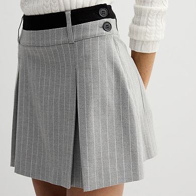 Juniors' SO® Double Waistband Pleated Skirt