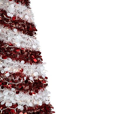 Northlight 4-foot Pre-Lit Candy Cane Pop-Up Artificial Christmas Tree