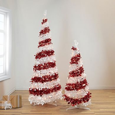 Northlight 4-foot Pre-Lit Candy Cane Pop-Up Artificial Christmas Tree