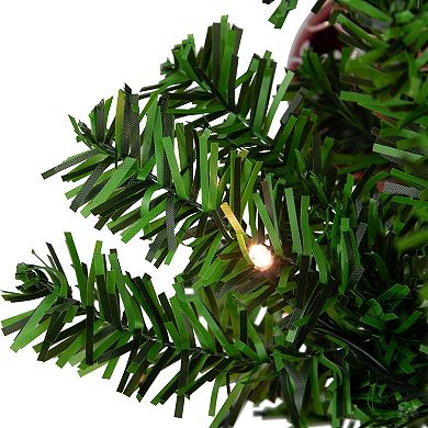 Northlight 6-ft. Green and Red Musical Lighted Snowing Artificial Christmas Tree White LED Lights