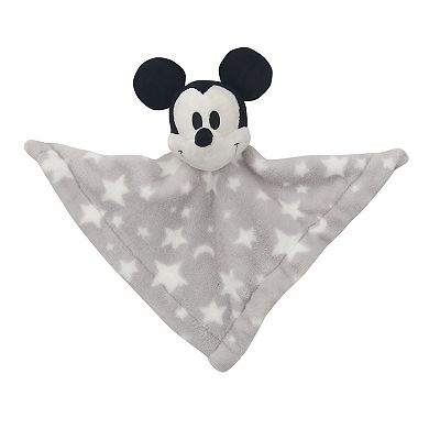 Lambs & Ivy Disney Baby Mickey Mouse Gray Stars Security Blanket/lovey