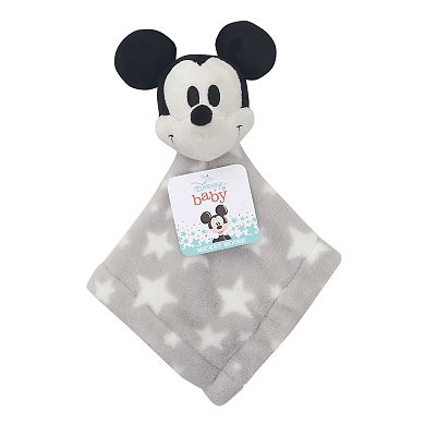 Lambs & Ivy Disney Baby Mickey Mouse Gray Stars Security Blanket/lovey