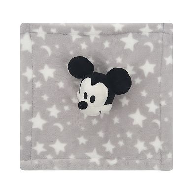 Lambs & Ivy Disney Baby Mickey Mouse Gray Stars Security Blanket/lovey