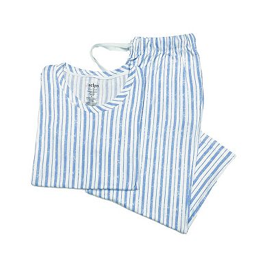 Women's Jaclyn Inc. Short-Sleeve Pajama Top & Capri Pajama Pant Set