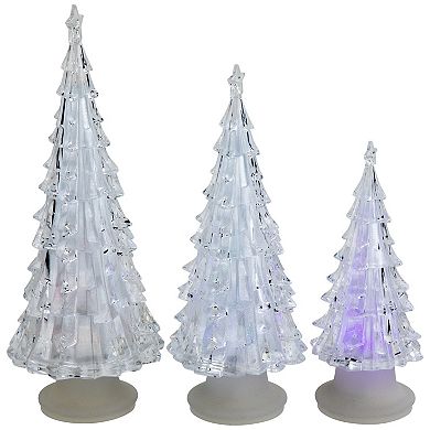 Northlight 3-Piece LED Lighted Color Changing Acrylic Christmas Tree Decorations