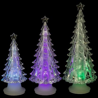 Northlight 3-Piece LED Lighted Color Changing Acrylic Christmas Tree Decorations