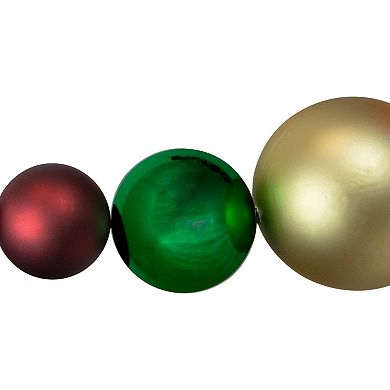 Northlight 6-ft. Shiny & Matte Traditional Colors Shatterproof Ball Christmas Swag