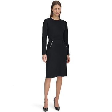 Women's Andrew Marc Long Sleeve Button Pocket Dress