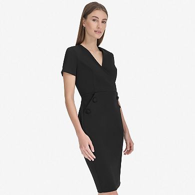 Women's Andrew Marc Short Sleeve V-Neck Button Dress