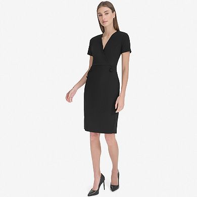 Women's Andrew Marc Short Sleeve V-Neck Button Dress