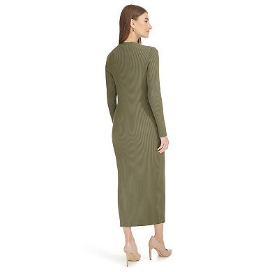 Women's Harper Rose Long Sleeve Button-Up V-Neck Maxi Sweater Dress