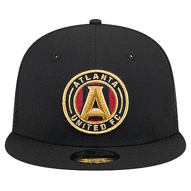 Youth New Era Black Atlanta United FC Evergreen Trucker 9FIFTY Snapback Hat