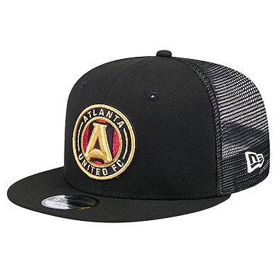 Youth New Era Black Atlanta United FC Evergreen Trucker 9FIFTY Snapback Hat