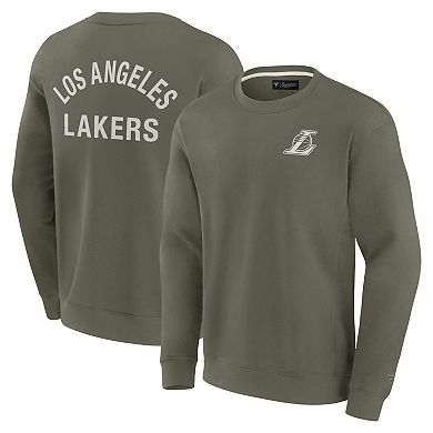 Unisex Fanatics Signature Olive Los Angeles Lakers Super Soft Pullover Crew Sweatshirt