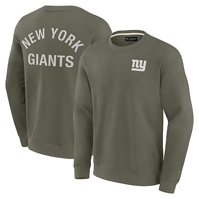 Unisex Fanatics Signature Olive New York Giants Super Soft Pullover Crew Sweatshirt