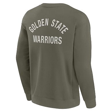 Unisex Fanatics Signature Olive Golden State Warriors Super Soft Pullover Crew Sweatshirt
