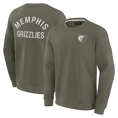 Unisex Fanatics Signature Olive Memphis Grizzlies Super Soft Pullover Crew Sweatshirt