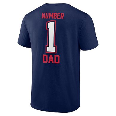 Men's Fanatics Branded Navy New England Patriots #1 Dad T-Shirt
