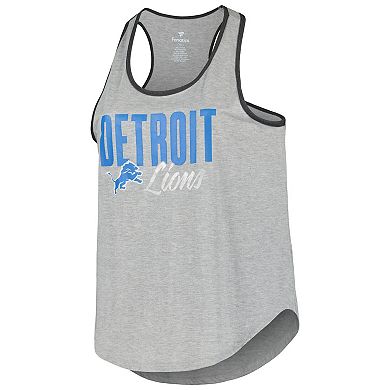 Women's Fanatics Branded Heather Gray Detroit Lions Plus Size Fuel Tank Top