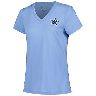 Women's Margaritaville Light Blue Dallas Cowboys Game Time V-Neck T-Shirt