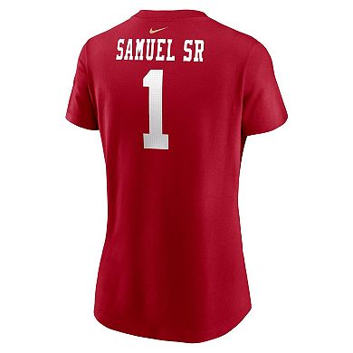 Women's Nike Deebo Samuel Sr Scarlet San Francisco 49ers Player Name & Number T-Shirt