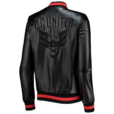 Women's The Wild Collective Black D.C. United Full-Snap Bomber Jacket