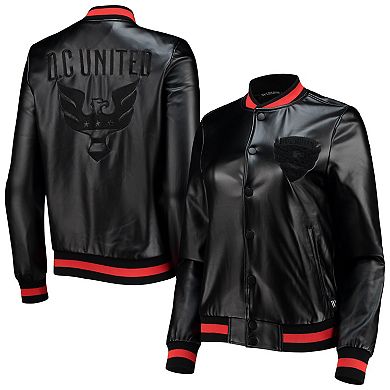 Women's The Wild Collective Black D.C. United Full-Snap Bomber Jacket