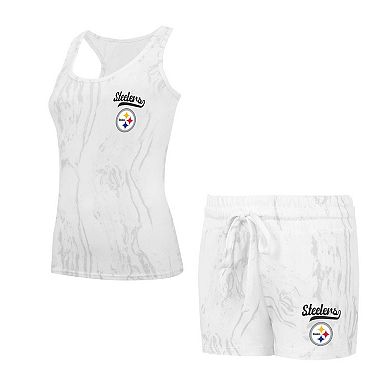 Women's Concepts Sport Pittsburgh Steelers Quartz Hacci Knit Tank Top & Shorts Sleep Set