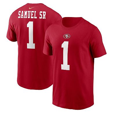 Men's Nike Deebo Samuel Sr Scarlet San Francisco 49ers Player Name & Number T-Shirt