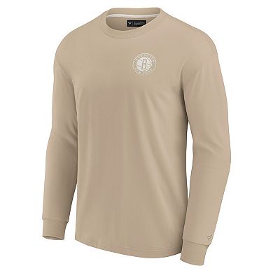 Unisex Fanatics Signature Khaki Brooklyn Nets Elements Super Soft Long Sleeve T-Shirt