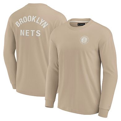 Unisex Fanatics Signature Khaki Brooklyn Nets Elements Super Soft Long Sleeve T-Shirt