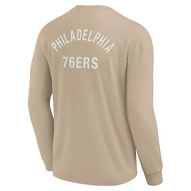 Unisex Fanatics Signature Khaki Philadelphia 76ers Elements Super Soft Long Sleeve T-Shirt