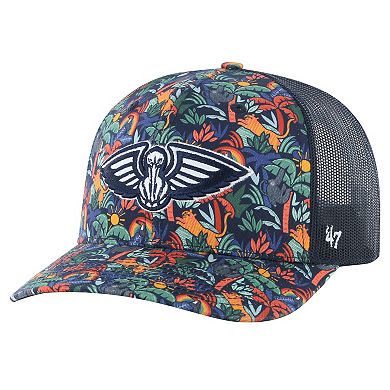 Men's '47 Navy New Orleans Pelicans Jungle Trucker Adjustable Hat