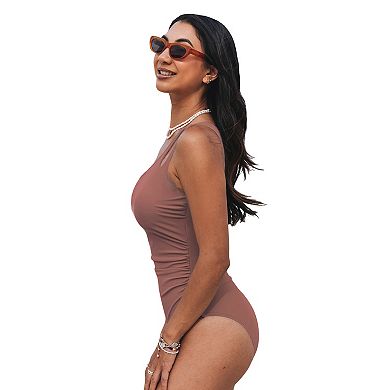 Women's CUPSHE Asymmetrical Cutout Ruching Tummy Control One Piece Swimsuit