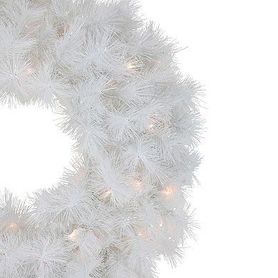 Northlight Pre-Lit White Alaskan Pine Artificial Christmas Wreath