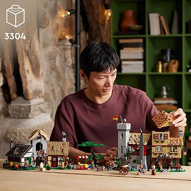 LEGO Icons Medieval Town Square Build and Display Castle Set 10332 Building Kit (3304 pieces)