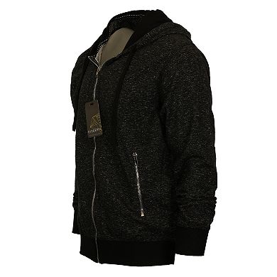 Gioberti Men's Full Zip Up Hoodie With Metal Zipper Pockets