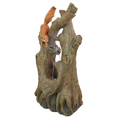 Tree Squirrel Cascading Sculptural Fountain