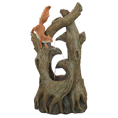Tree Squirrel Cascading Sculptural Fountain