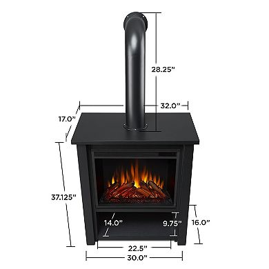 Hollis 32" Electric Fireplace In Black By Real Flame