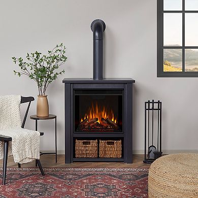 Hollis 32" Electric Fireplace In Black By Real Flame