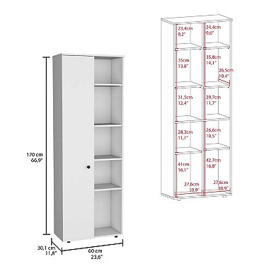 Hoyt Kitchen Pantry Storage Cabinet With And Five Interior And Exterior Shelves