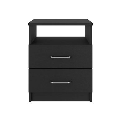 Napoles Nightstand, Superior Top, Two Drawers, One Shelf